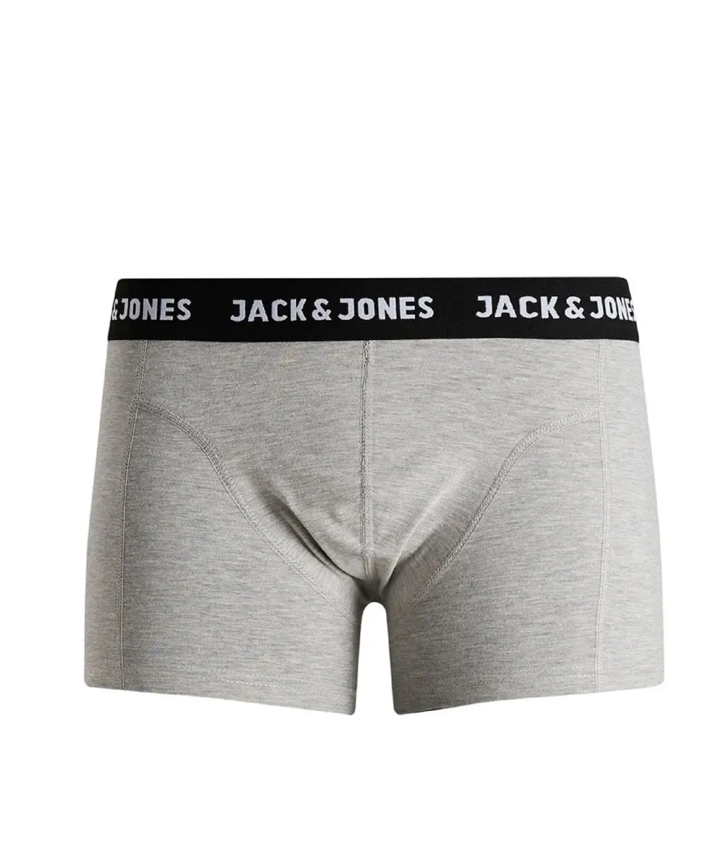 Black Blue Grey Anthony 3-Pack Trunks Shorts for Men by Jack & Jones