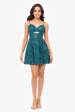 Galaxy Glitter Keyhole Party Dress by Jessica Short