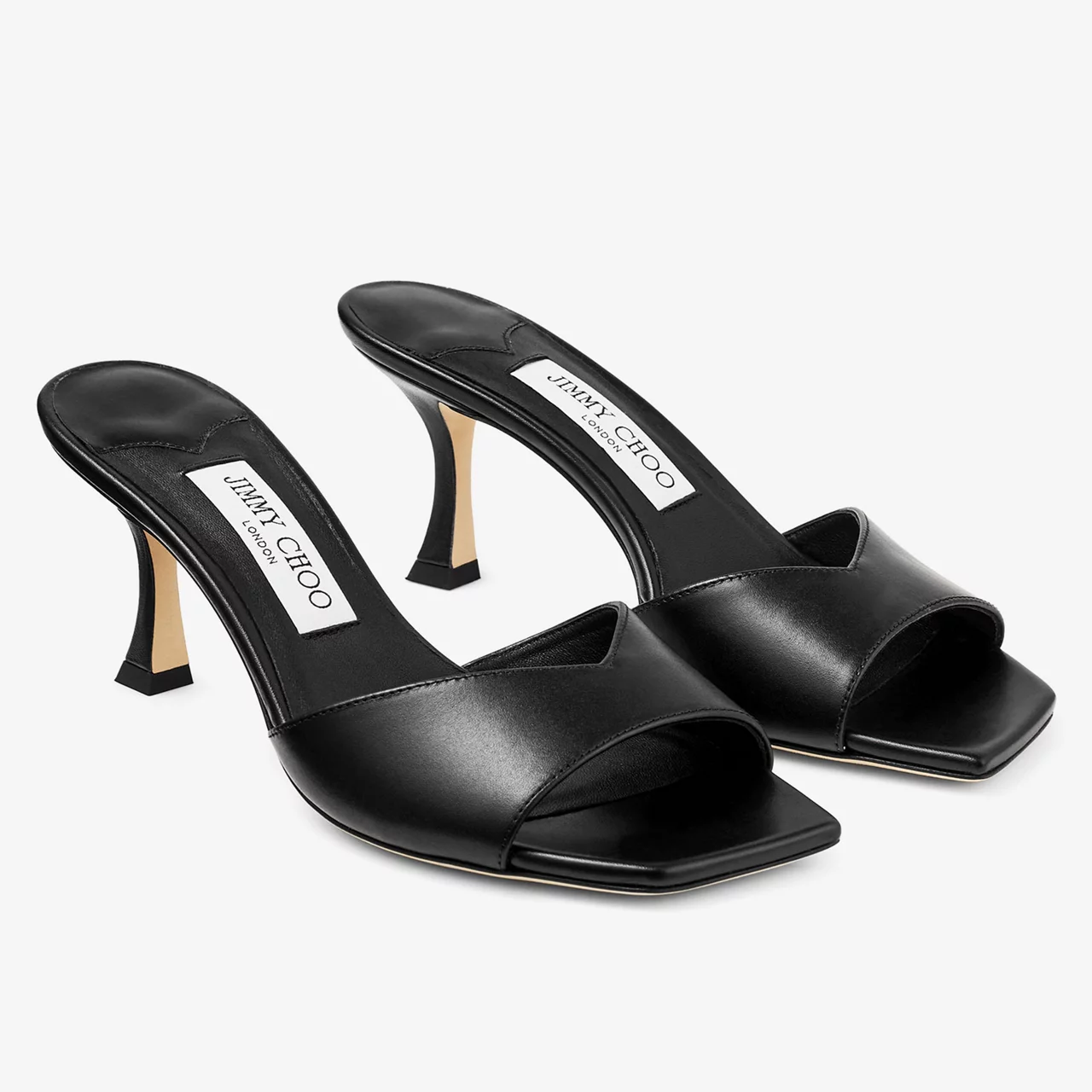 JIMMY CHOO Skye 70 Leather Mules - Black
