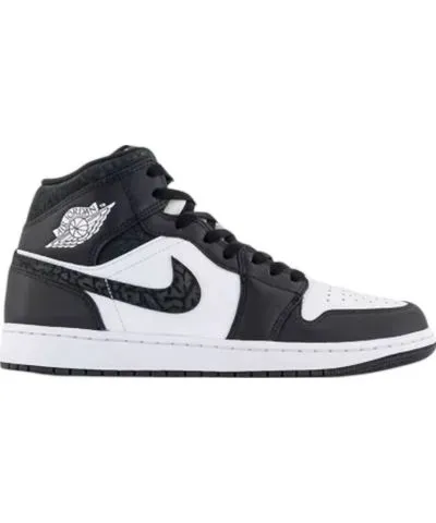 Jordan Men's 1 Mid SE Sneaker in Off-Noir White Black Black