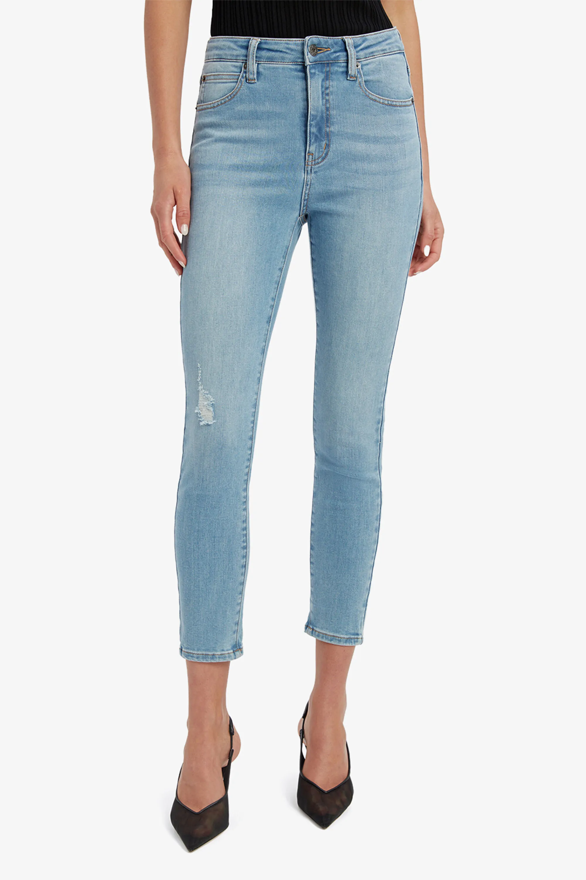 khloe hi crop rip jeans in light denim