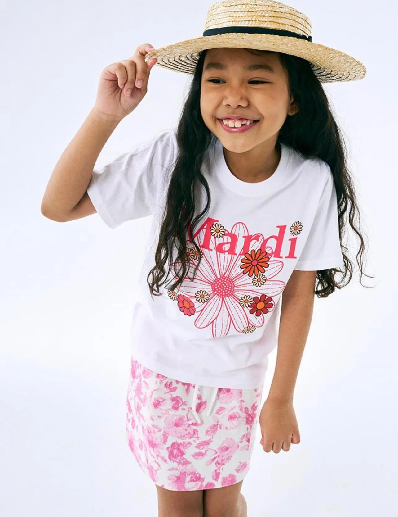 Kids Flowermardi Blossom White Pink T-Shirt