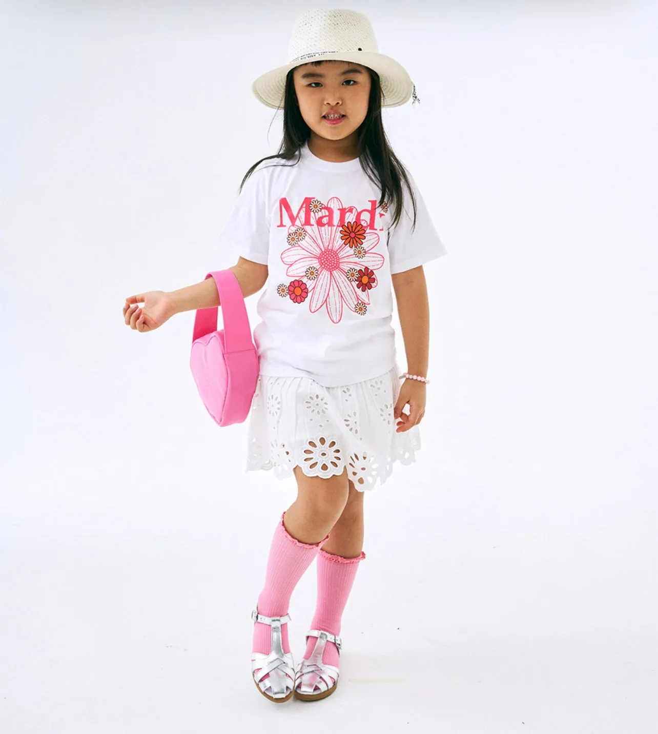 Kids Flowermardi Blossom White Pink T-Shirt