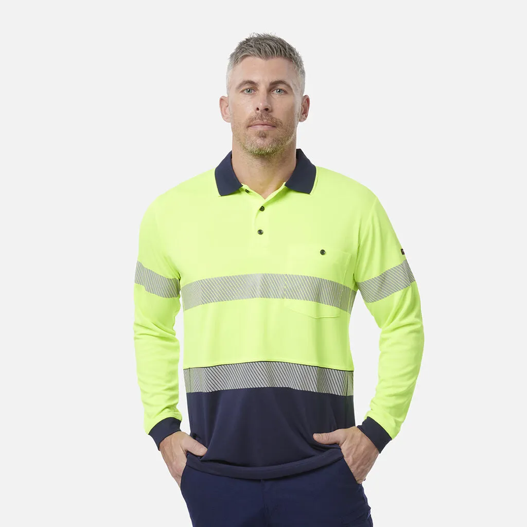 King Gee Workcool Hyperfreeze Hi-Vis Reflective Long Sleeve Polo (K54225)-