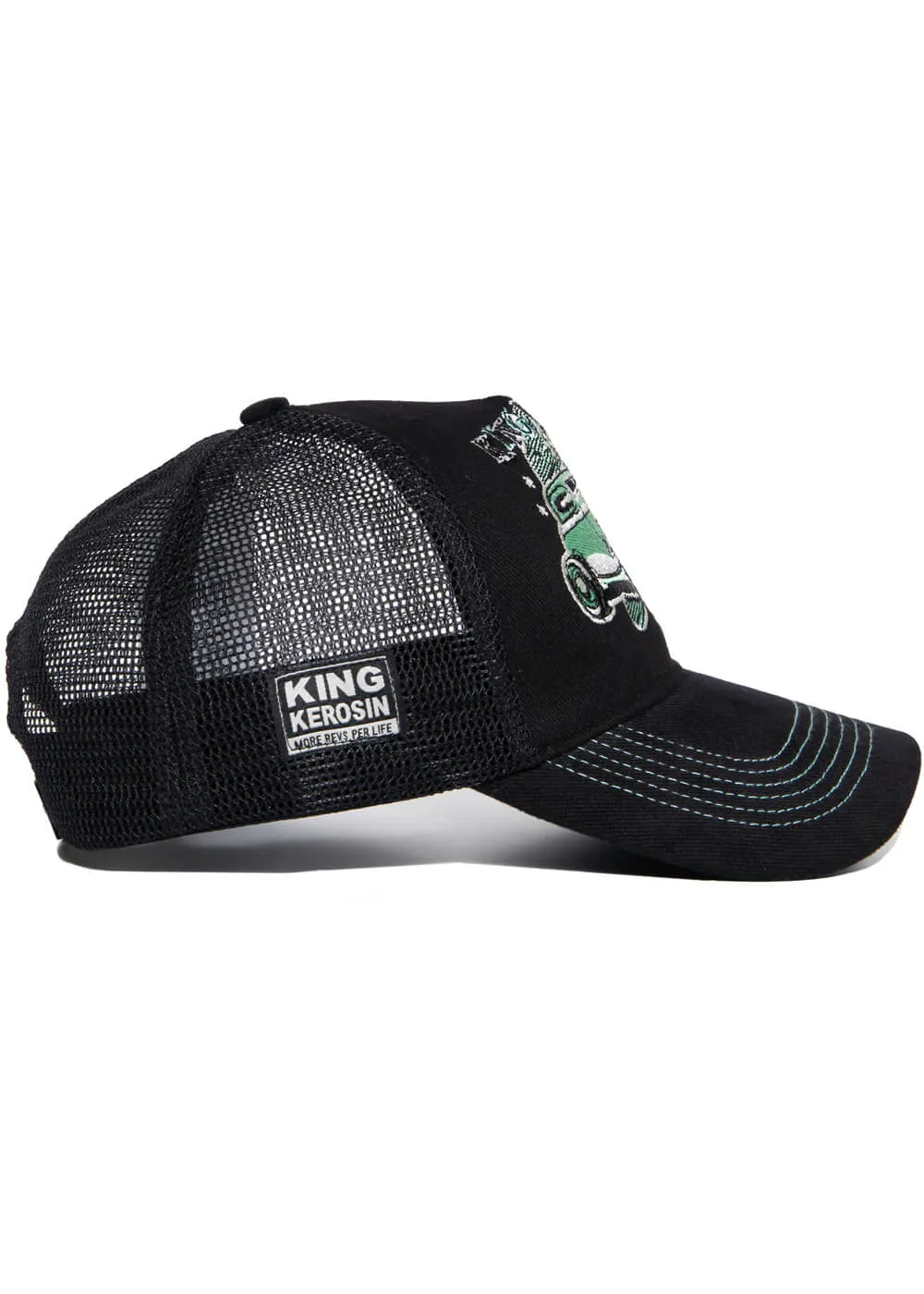 King Kerosin Men's Hot Rod Service Trucker Cap Black - Google SEO friendly version: King Kerosin Men's Hot Rod Service Trucker H