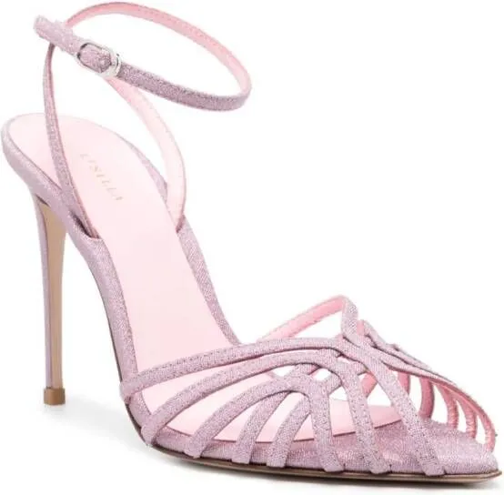 Le Silla Embrace 110mm Glitter-Embellished Sandals Pink