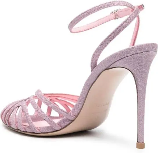 Le Silla Embrace 110mm Glitter-Embellished Sandals Pink