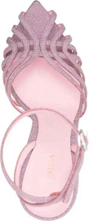 Le Silla Embrace 110mm Glitter-Embellished Sandals Pink