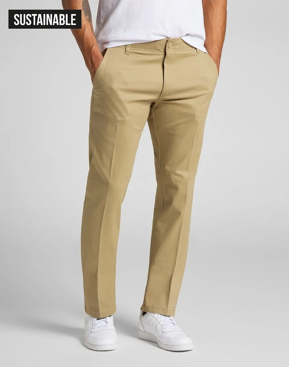 Taupe Lee Extreme Motion Slim Stretch Chino Pants