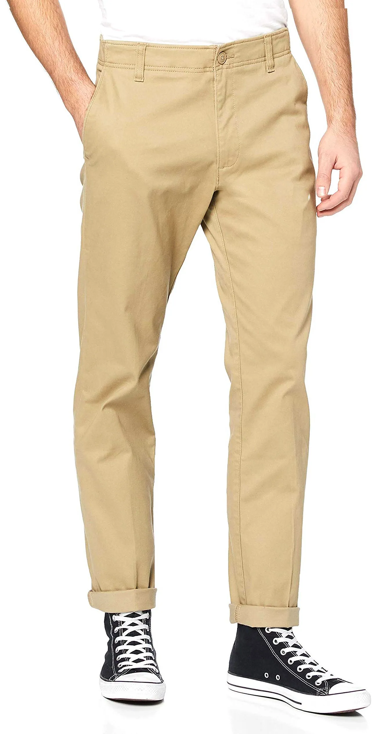 Taupe Lee Extreme Motion Slim Stretch Chino Pants