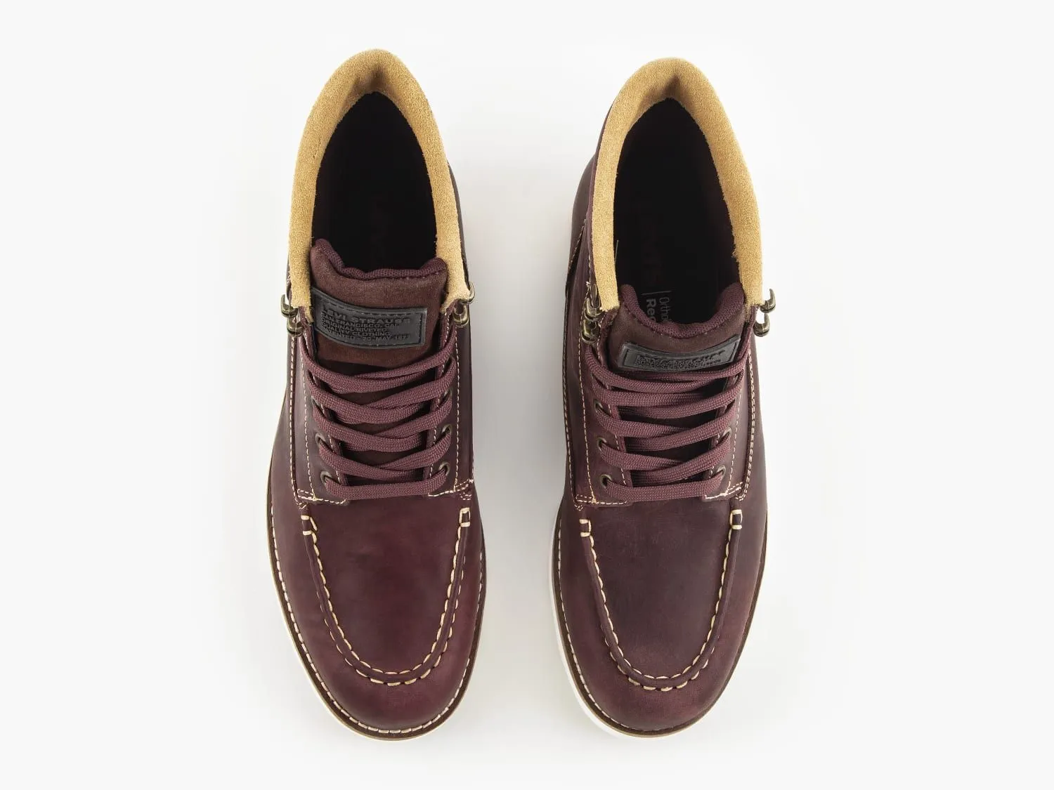 Levi's Darrow Dark Bordeaux Lace Up Leather Boots