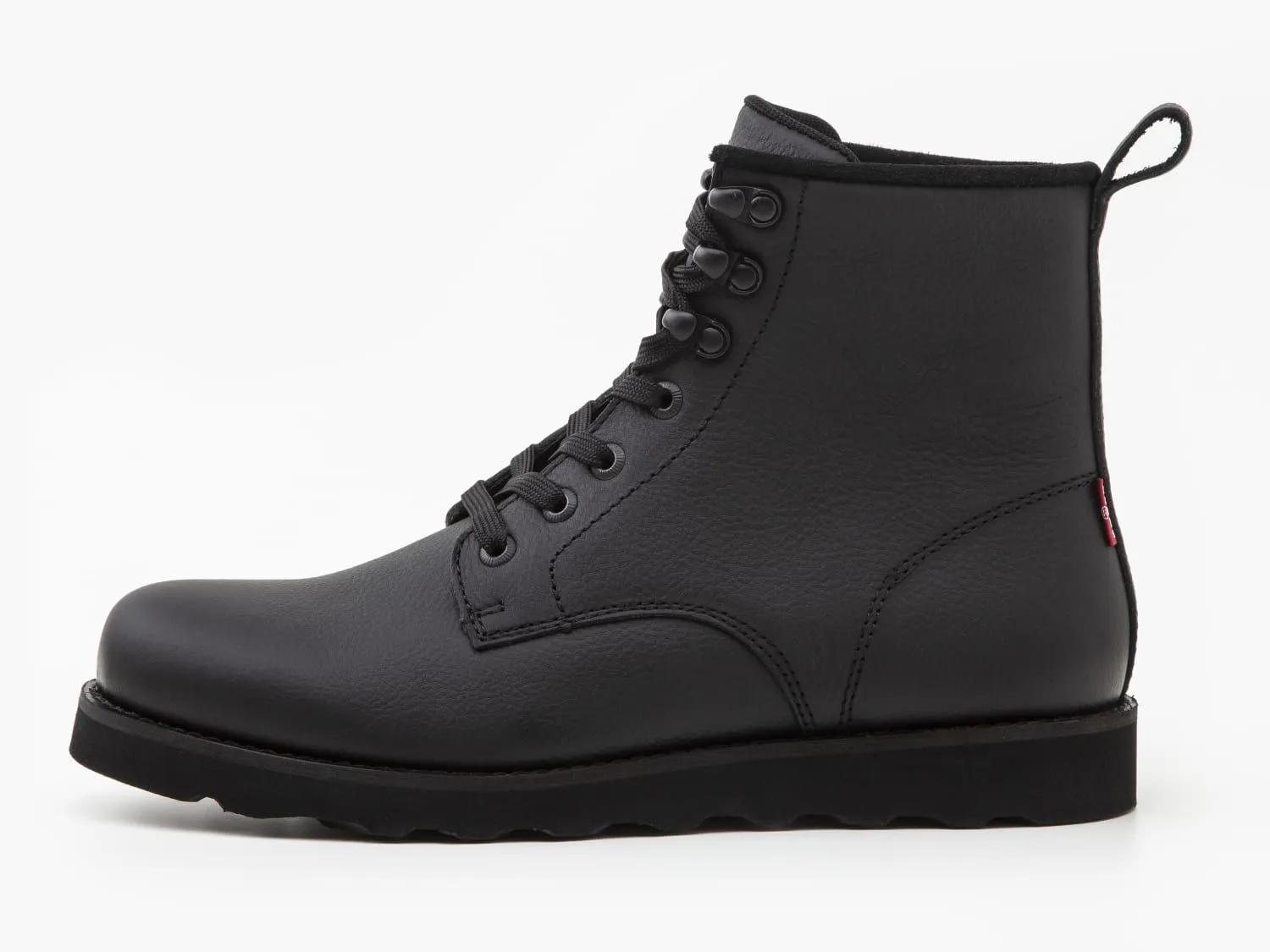 Levi's Darrow Full Black Wedge Lace Up Leather Boots