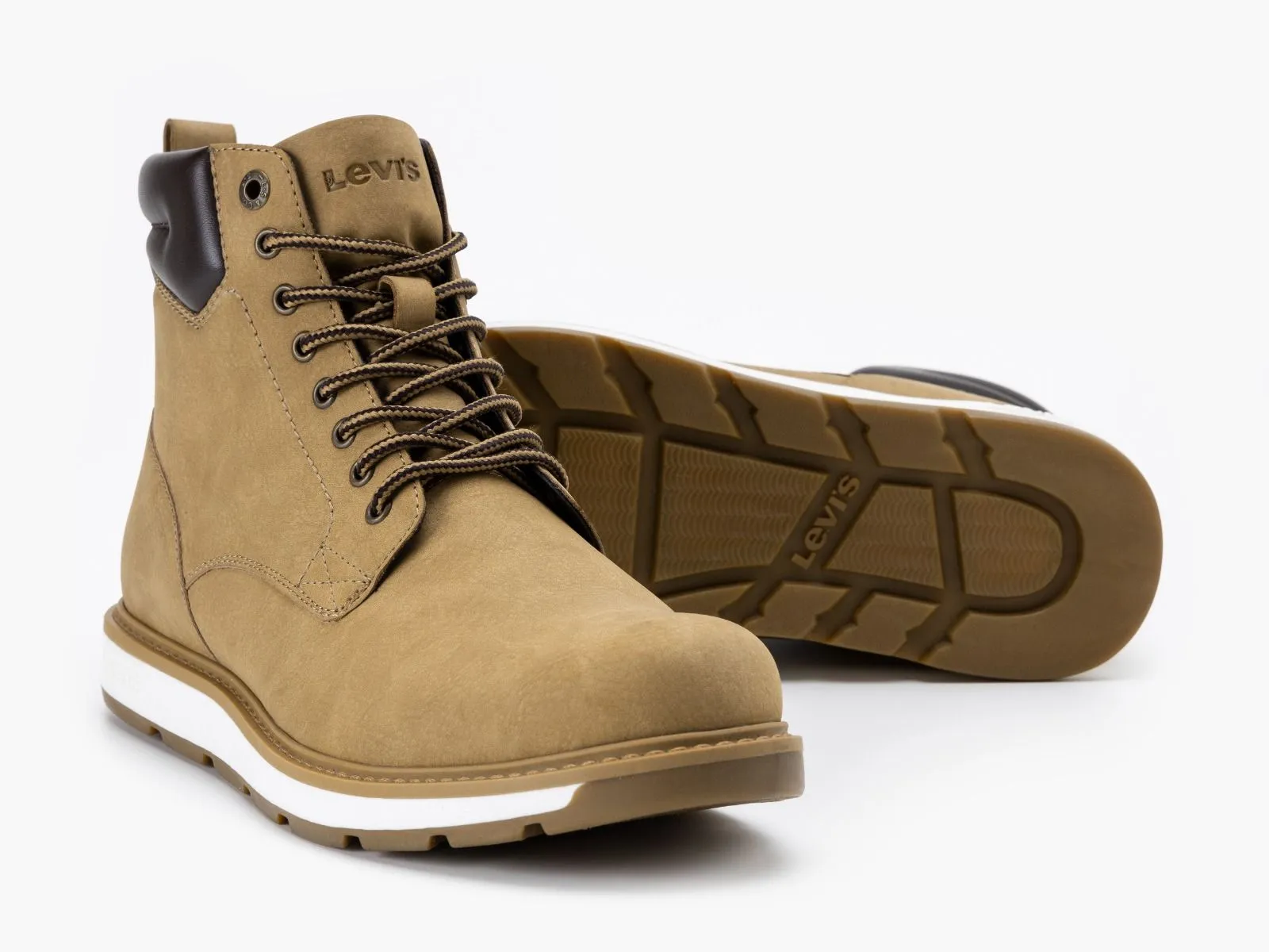 Levis Marshall Lace Up Boots in Medium Yellow