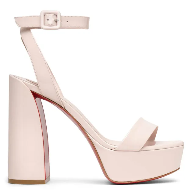 Light Pink Patent Christian Louboutin Movida Sabina 130 Sandals