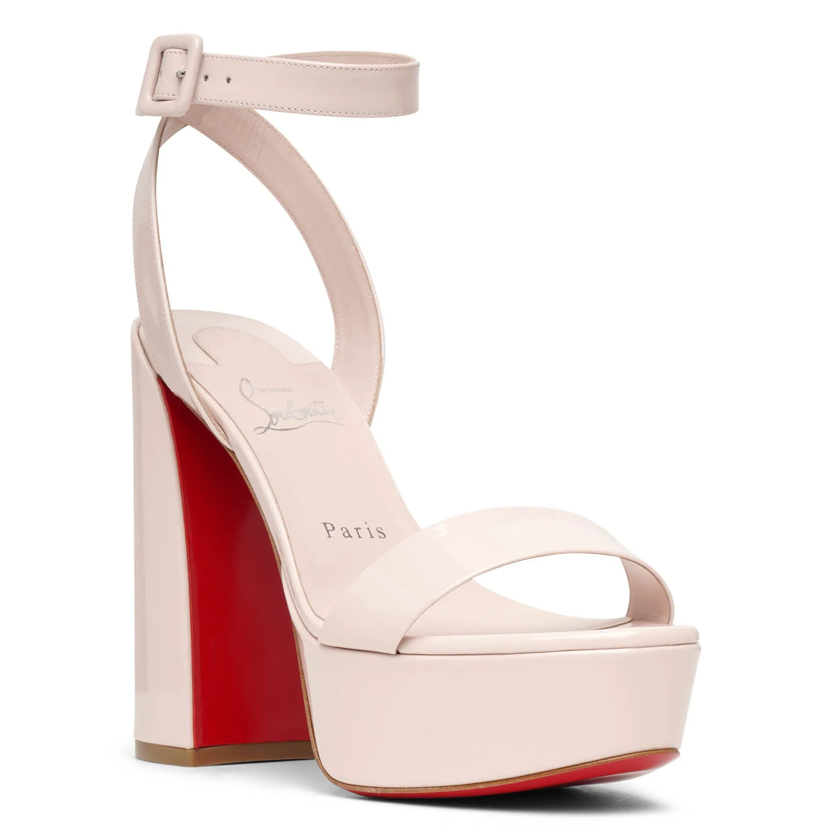 Light Pink Patent Christian Louboutin Movida Sabina 130 Sandals