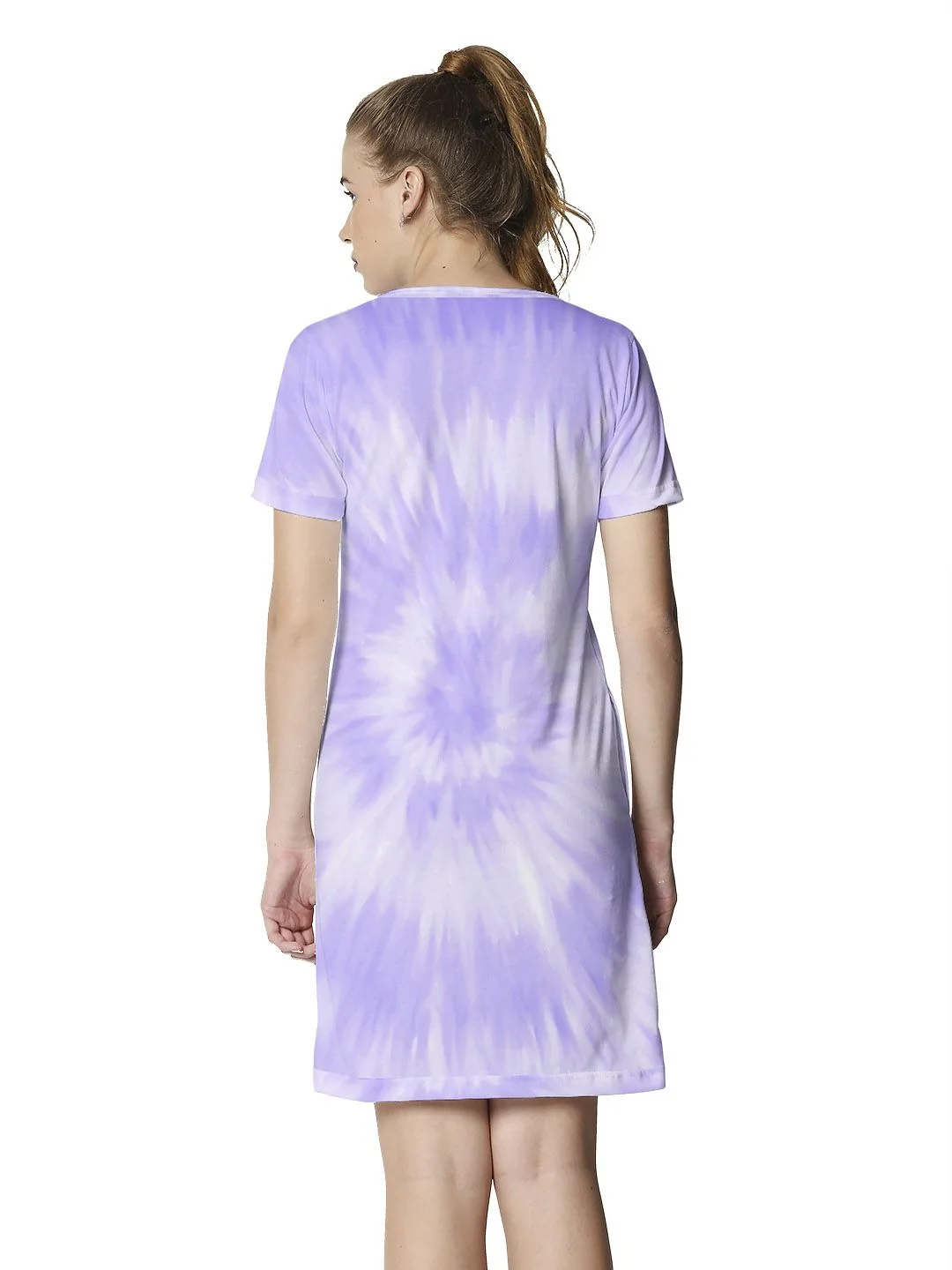 Lilac Tie-Dye T-shirt Dress