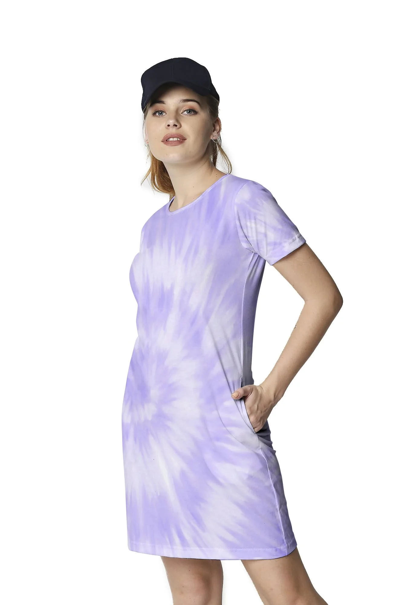 Lilac Tie-Dye T-shirt Dress