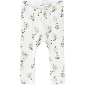 Lil'Atelier Slim Legging in Coconut Milk Yellow with Flower Print