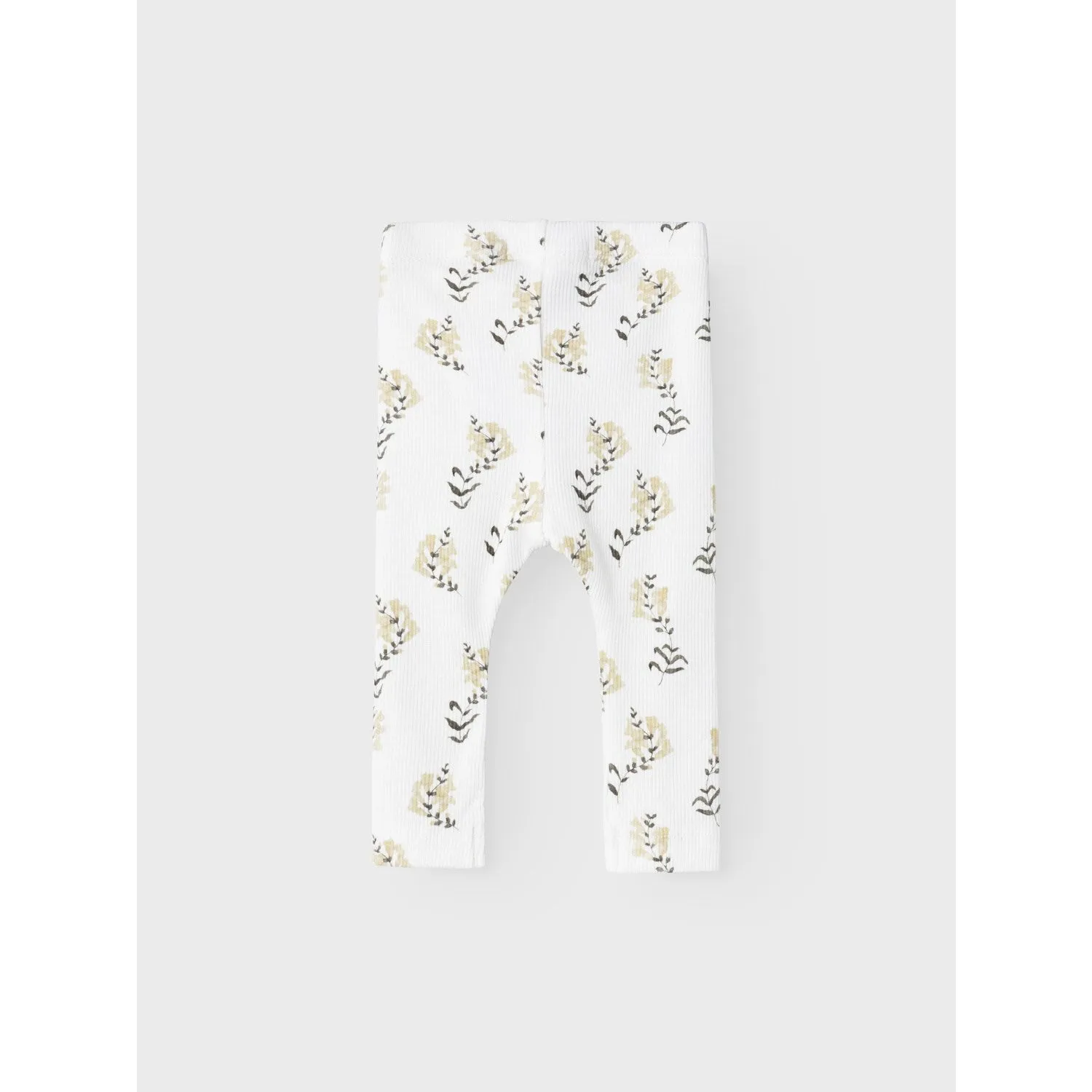 Lil'Atelier Slim Legging in Coconut Milk Yellow with Flower Print