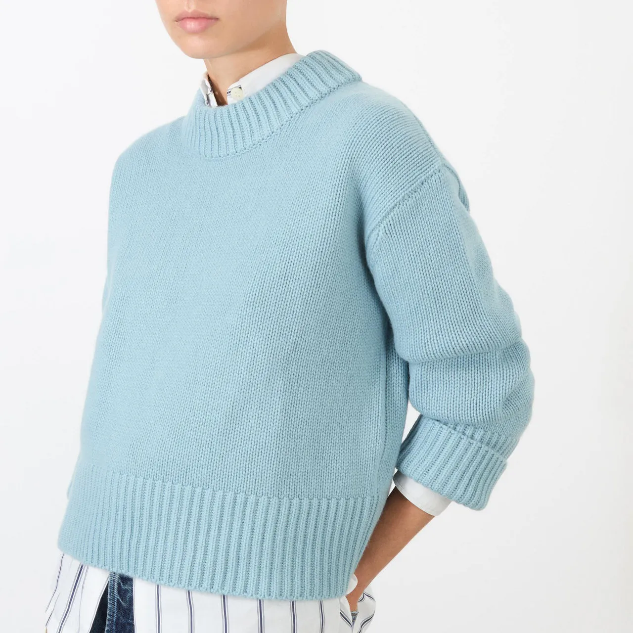 LISA YANG Powder Blue Cashmere Sweater