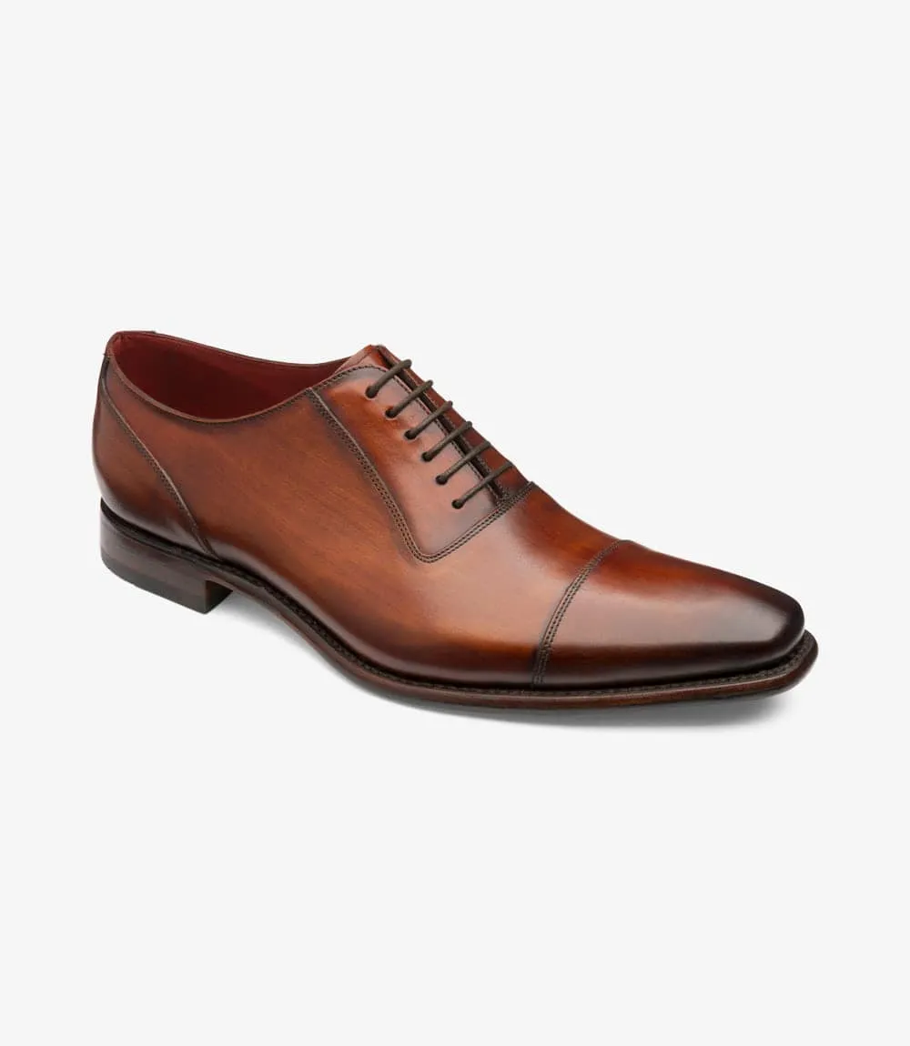 LOAKE LARCH Brush Painted Chestnut Calf Toe-cap Oxford Shoe