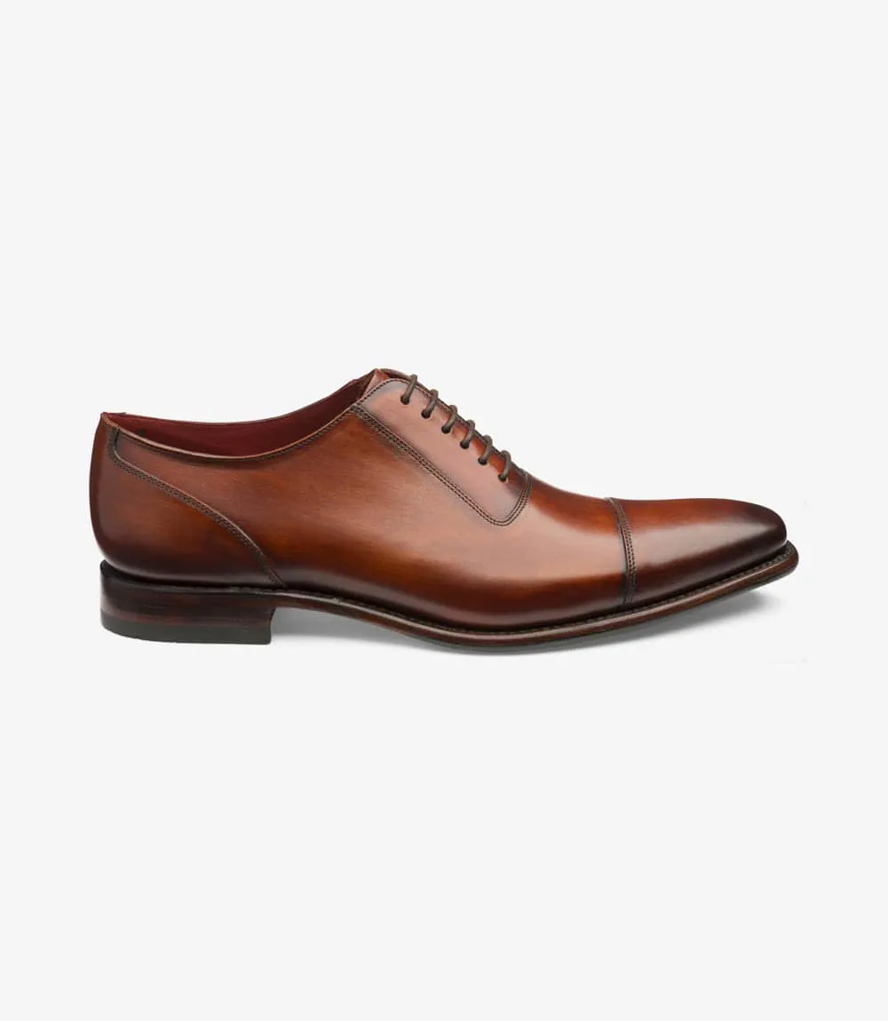 LOAKE LARCH Brush Painted Chestnut Calf Toe-cap Oxford Shoe