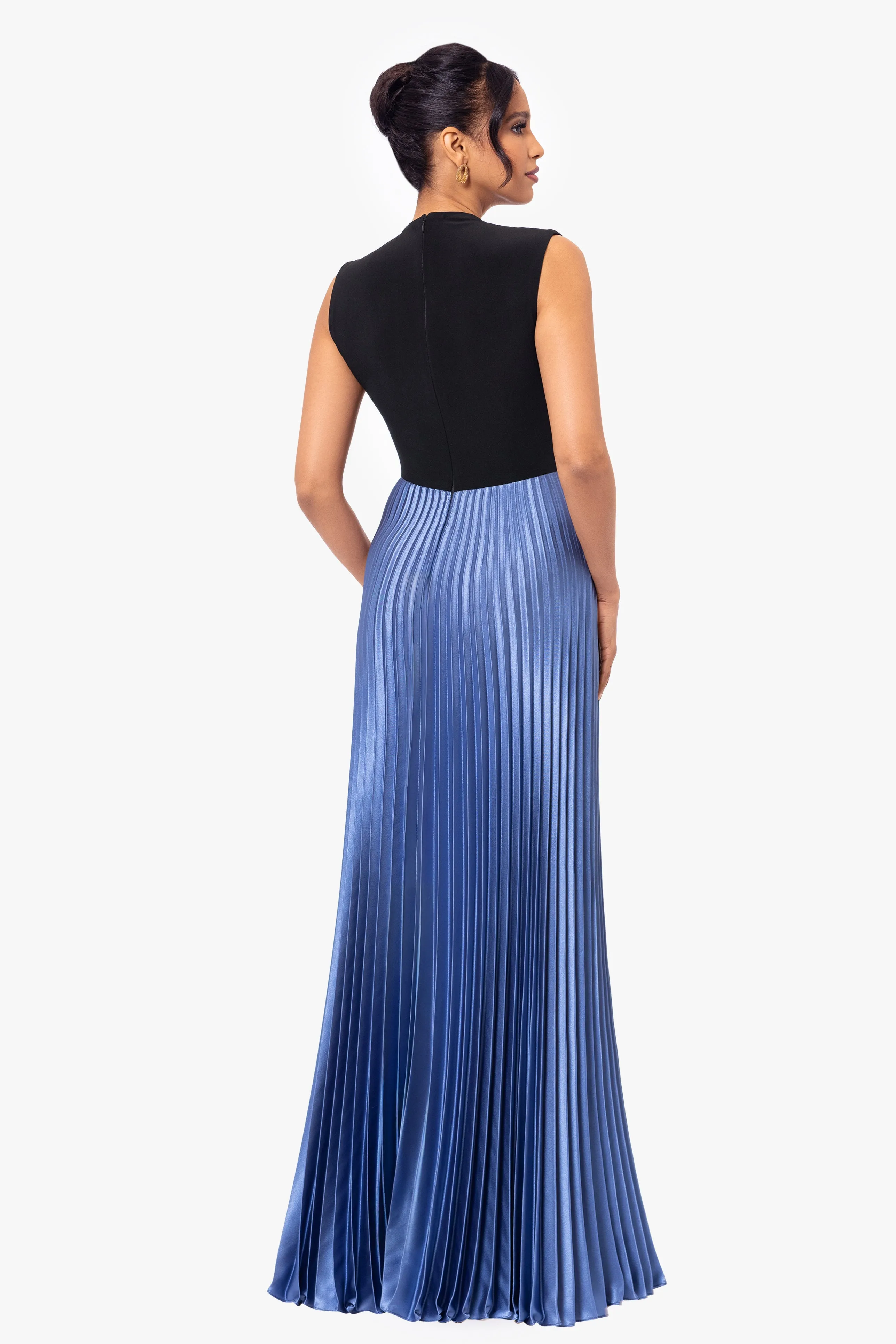 Long Jersey Knit Pleated Skirt Dress by Katrina