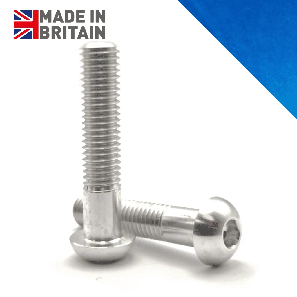 M8 x 50mm Socket Button Head Screws (ISO 7380) - Aluminium 7075 Anodised Blue