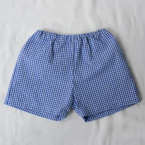 Blue Gingham Checks Charlie Shorts from Makié Baby And Child