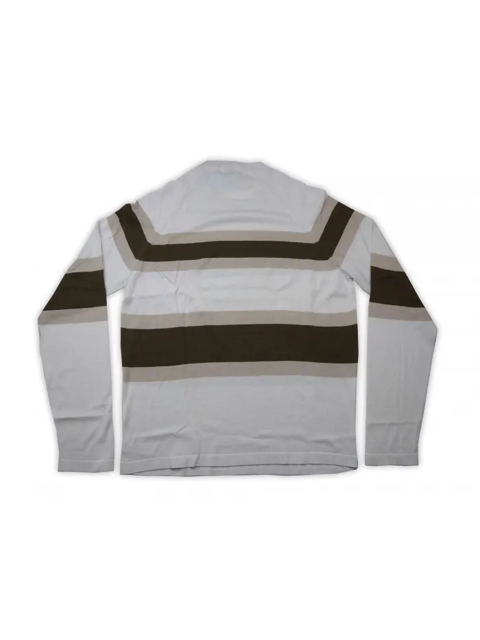 Malo Beige Taupe Cream Sweater with Horizontal Bands - RE28NEE0006EB48708