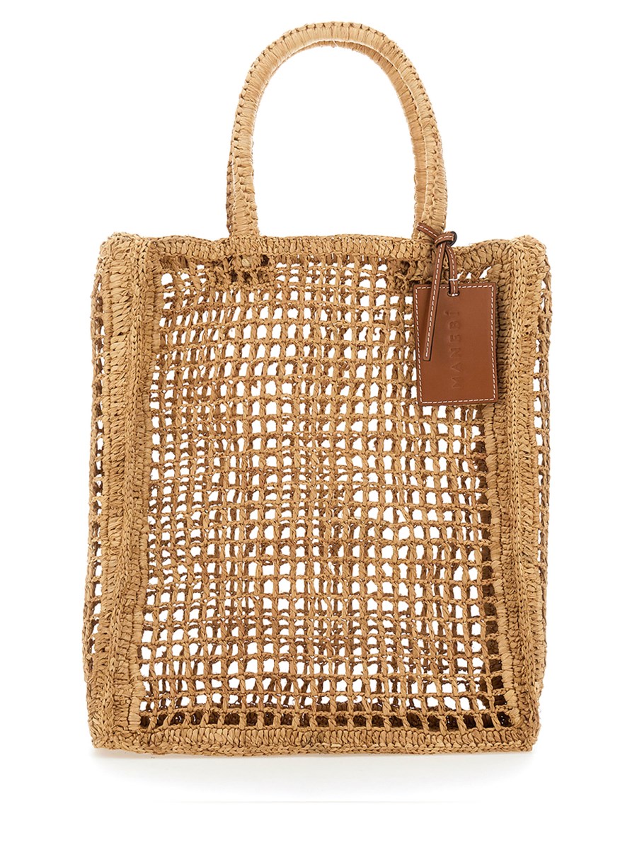 Manebi Raffia Mesh Tote Bag