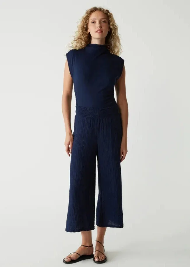 Medina Cropped Pants with Smocked Waist - Shop Now