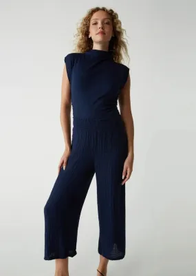 Medina Cropped Pants with Smocked Waist - Shop Now