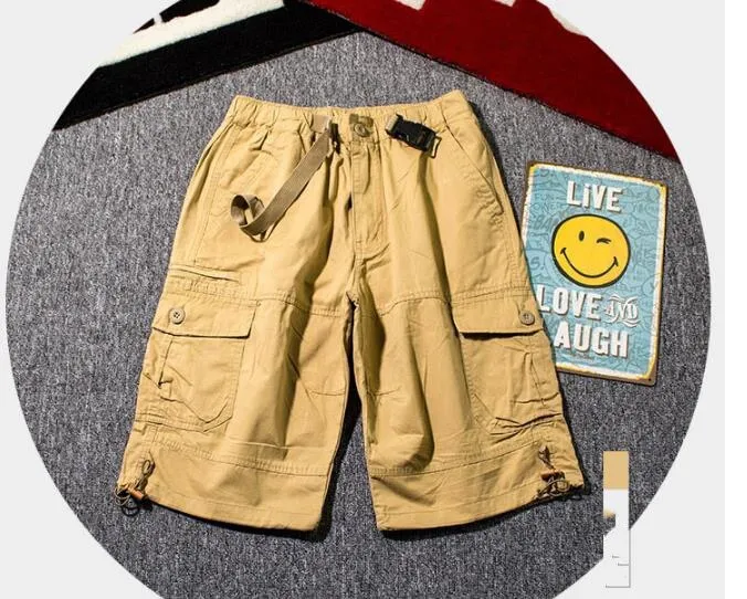 Men's Summer Casual Solid Baggy Cargo Shorts