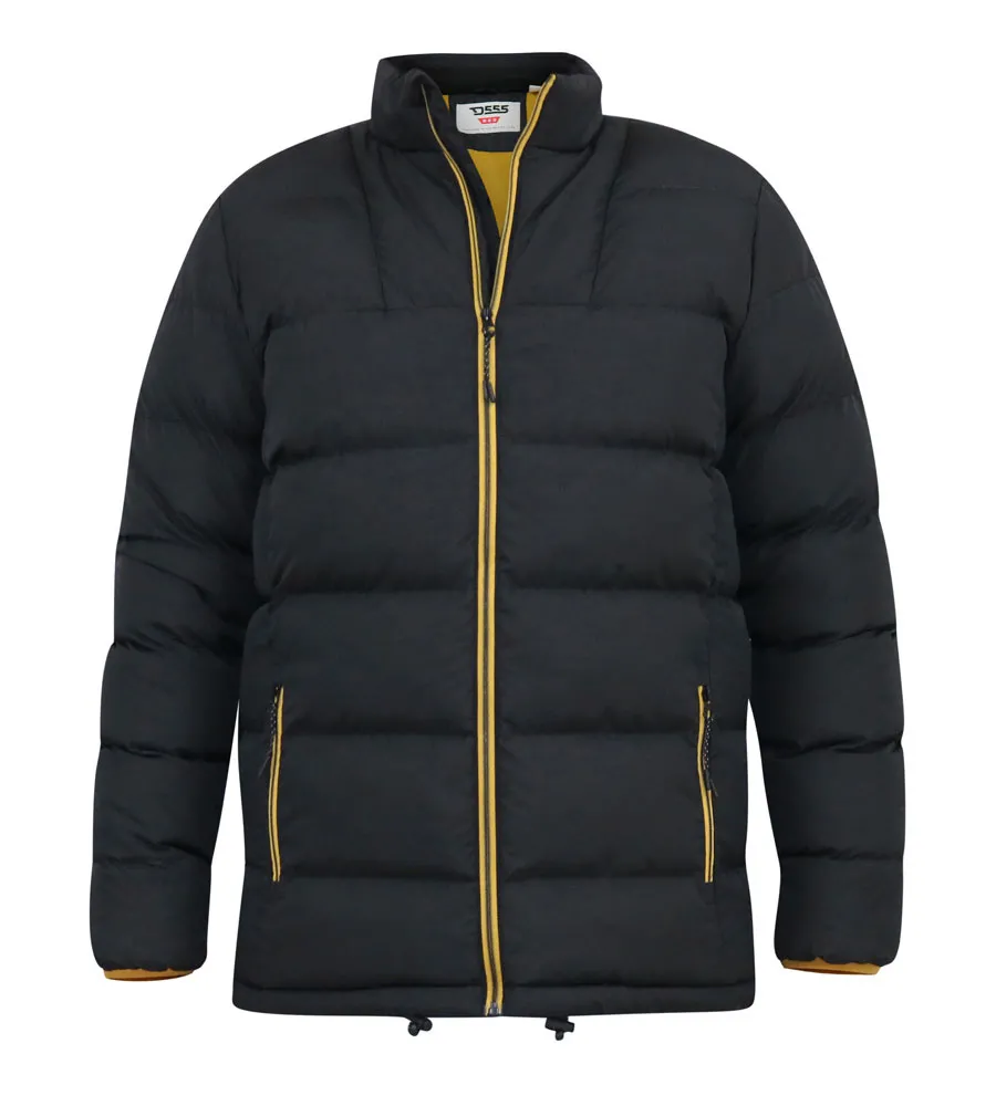 Mens Puffer Jacket Featuring Cuff Bindings and Embroidered Badge