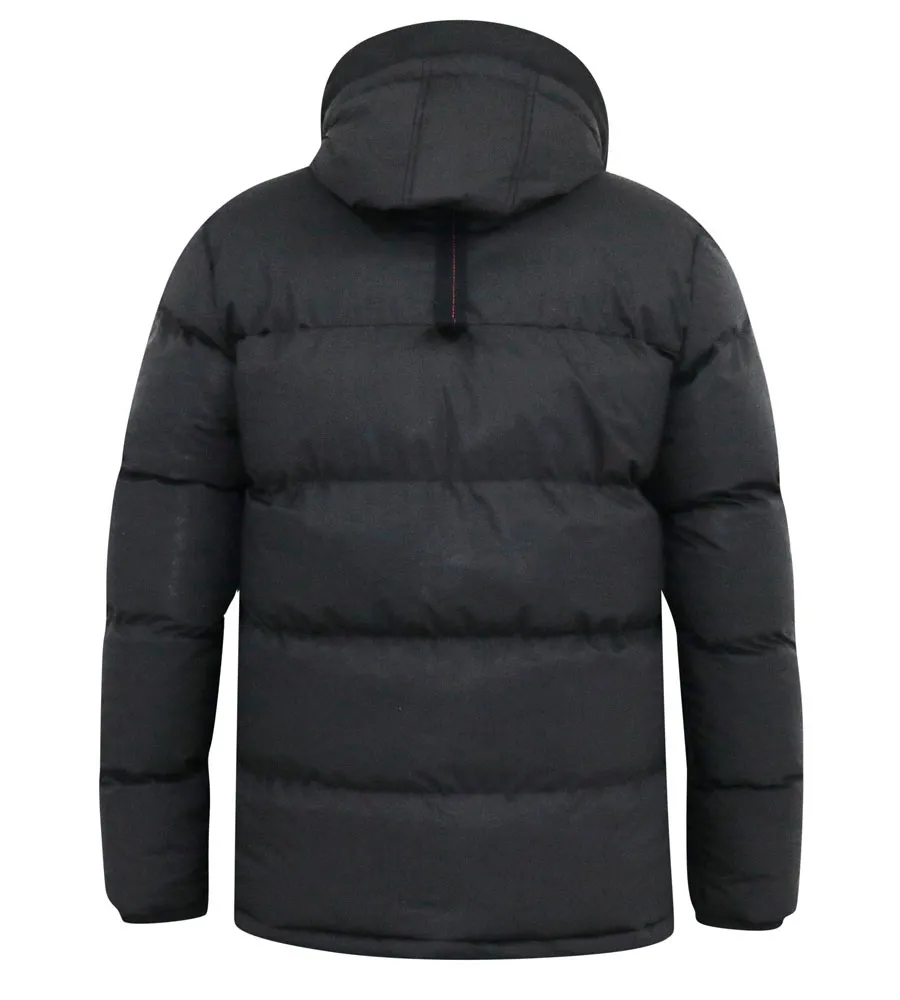 Mens Quilted Puffer Jacket with Micro Fleece Lining and Hood