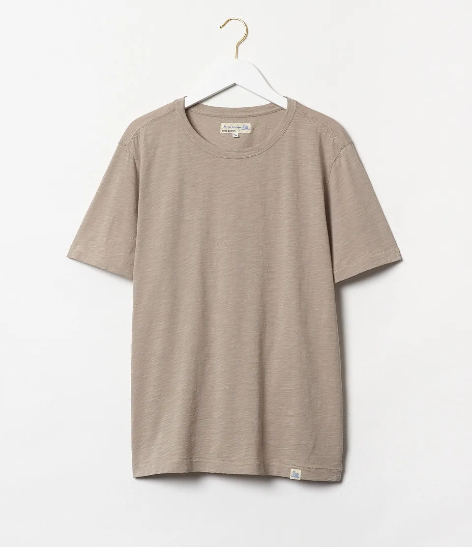 Merz b. Schwanen SCT04 Good Basics 5.8oz Relaxed Fit Pima Slub T-Shirt - Greige -> Merz b. Schwanen SCT04 Pima Slub T-Shirt - Gr