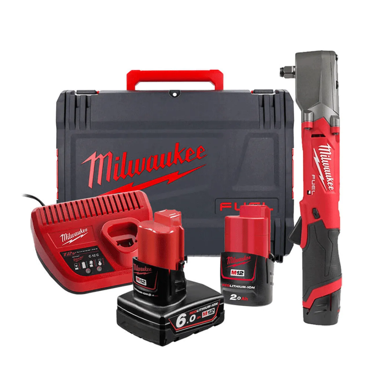 Milwaukee M12FRAIWF38-622X 12V 3/8" Right Angle Impact Wrench Kit
