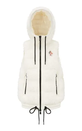 Moncler Grenoble Hooded Vest in Teddy-Fleece fabric