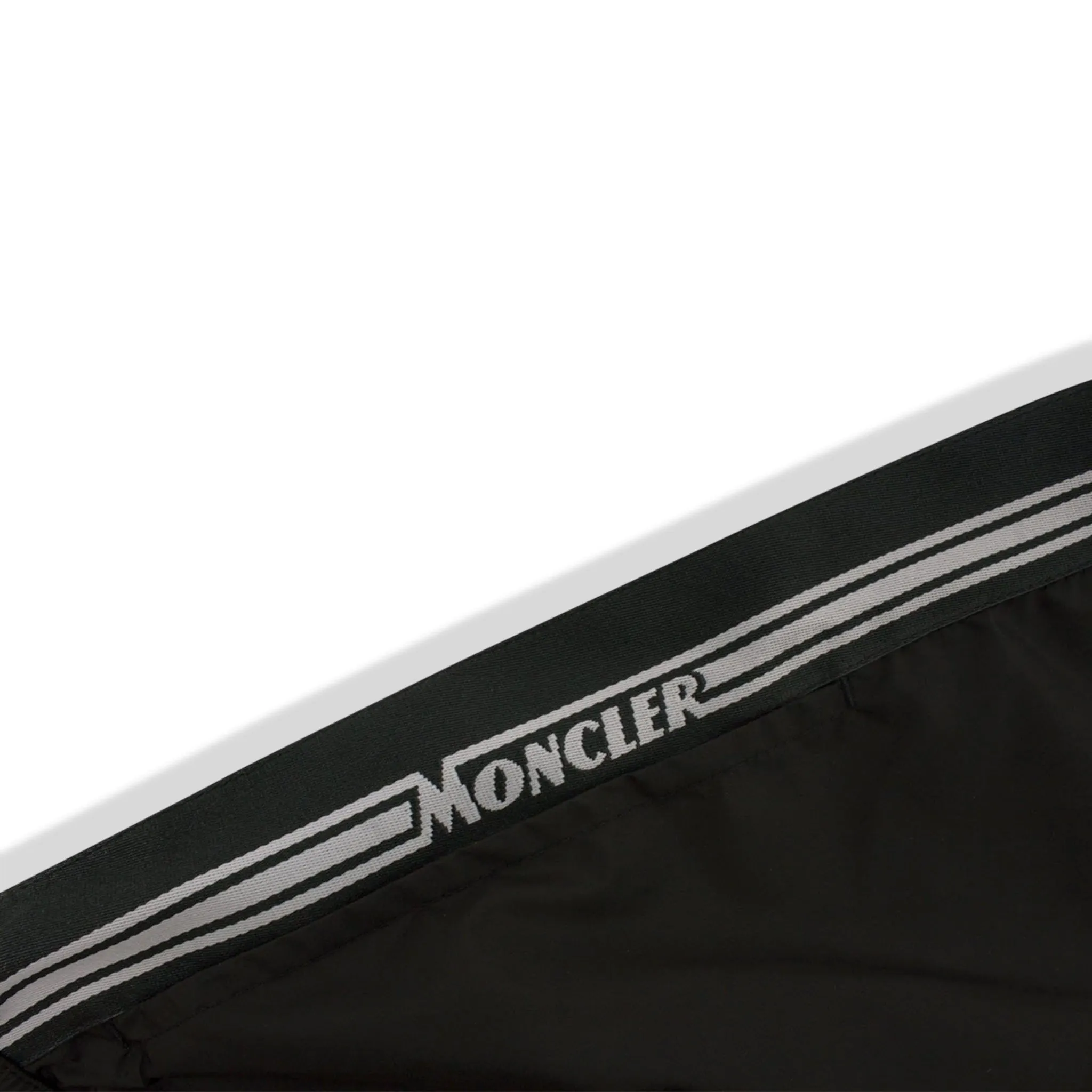 Moncler Swim Shorts with Band Logo in Black - Shop Now