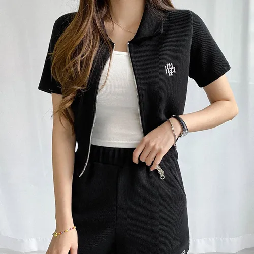 Street Style Logo Cardigans with Short Sleeves