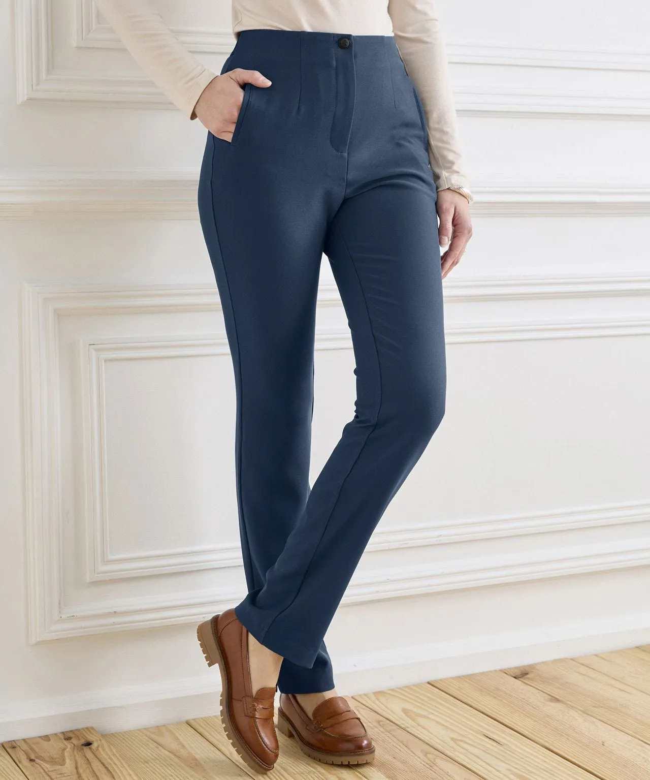 Slim Fit Tummy-control Trousers