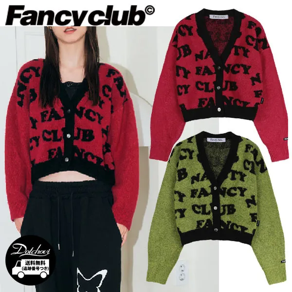 NASTY FANCY CLUB Long Sleeves Plain Logo Cardigans - Casual & Street Style