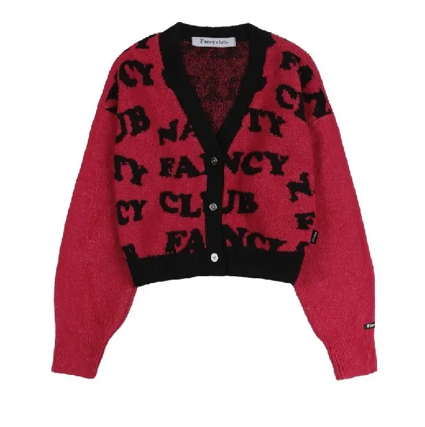 NASTY FANCY CLUB Long Sleeves Plain Logo Cardigans - Casual & Street Style