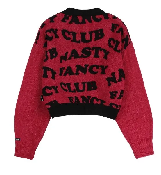 NASTY FANCY CLUB Long Sleeves Plain Logo Cardigans - Casual & Street Style