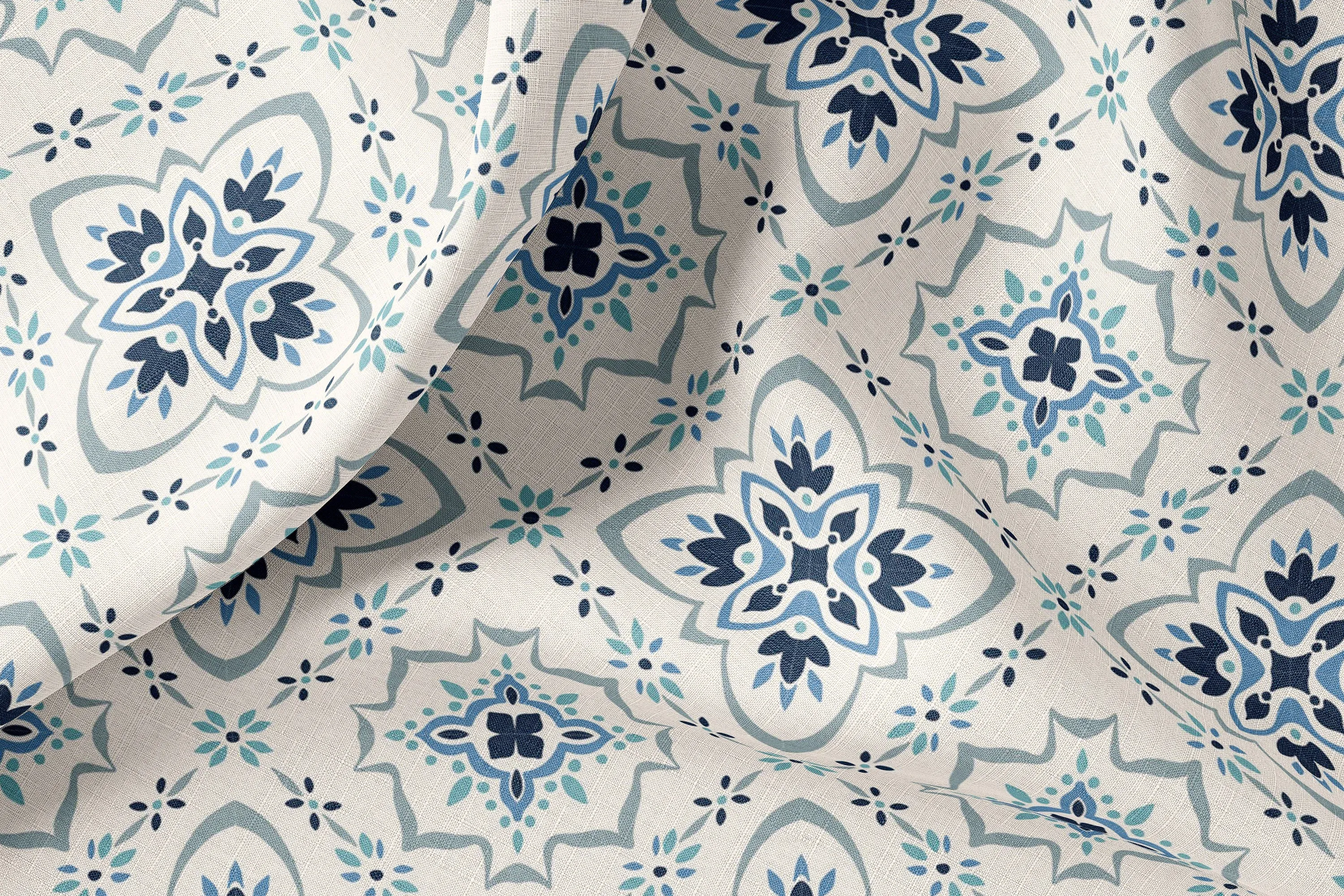 Natural Printed Linen Fabric By The Yard - 148 cm Width - Ideal for Clothing & Home Textile