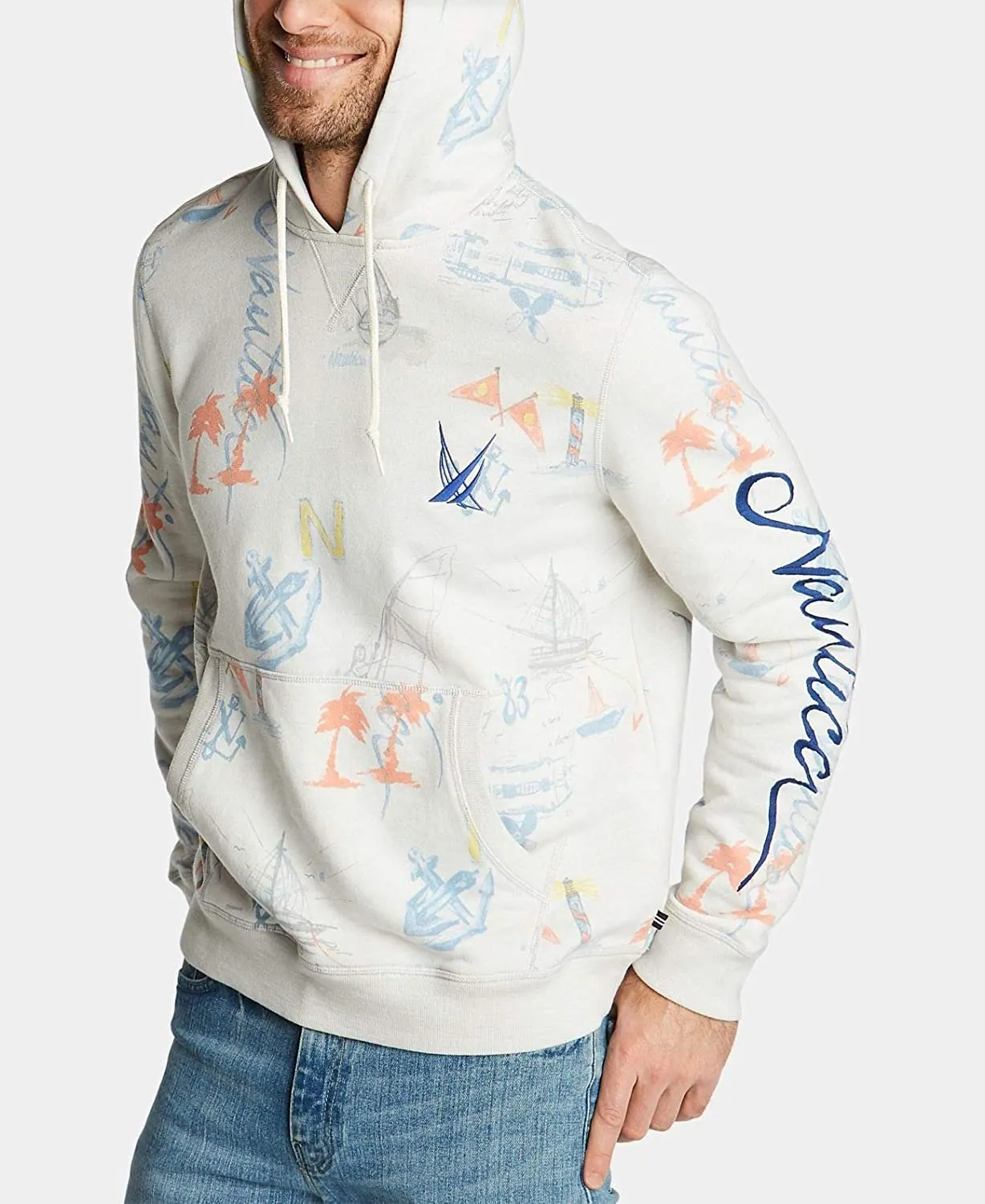 Nautica Blue Sail Men's Limited-Edition Logo Hoodie