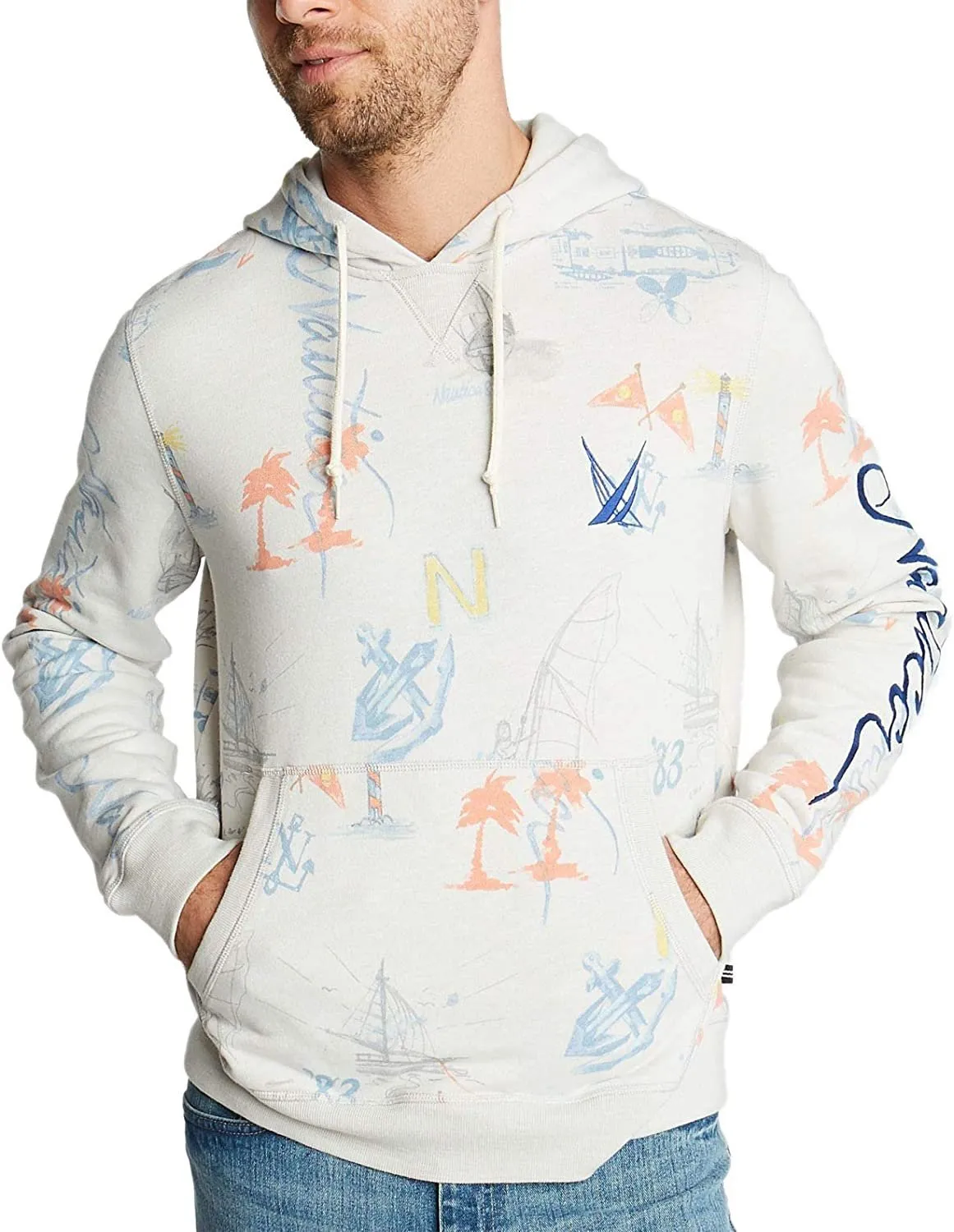 Nautica Blue Sail Men's Limited-Edition Logo Hoodie