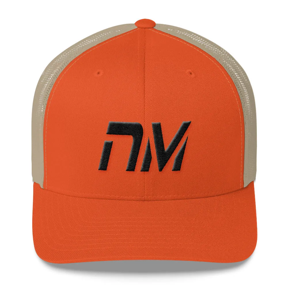 New Mexico Trucker Cap with Black Embroidery - Multiple Hat Color Choices