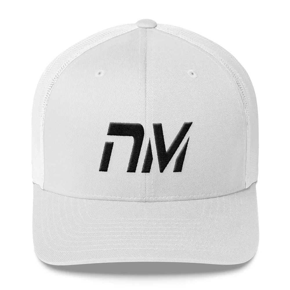 New Mexico Trucker Cap with Black Embroidery - Multiple Hat Color Choices